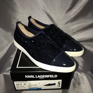 Karl Lagerfeld Embellished Velvet Slip-on Shoe